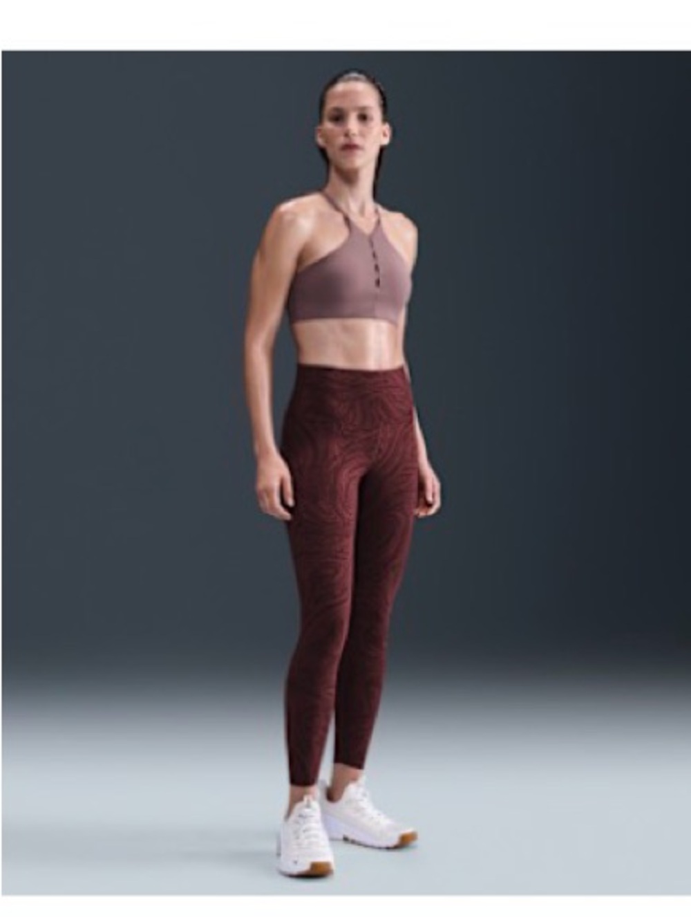 Nike Zenvy High-Waist Printed Leggings - Burgundy/WhiteXXS - worn once